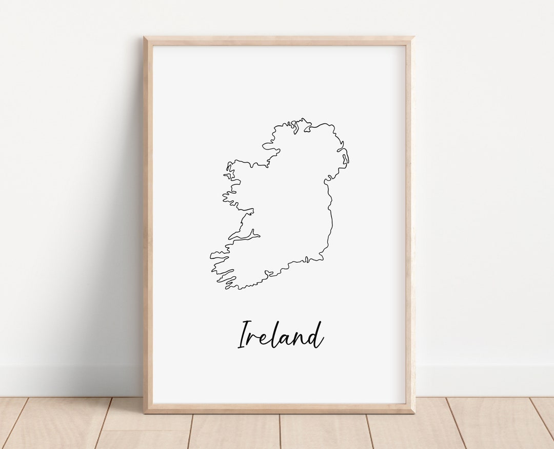 Ireland Map Print, Ireland Map Wall Art, Ireland Map Poster, Country