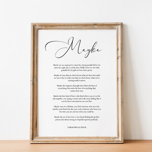 Maybe Poem, Wedding Gift, Lovers Poem, Love Poem, Soulmate Poems ...