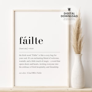 Fáilte Print, Fáilte Poster, Irish Print, Irish Home Decor, Ireland Print, Irish Wall Art, Printable Wall Art, Gaelic Print, Ireland Art