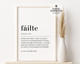 Fáilte Print, Fáilte Poster, Irish Print, Irish Home Decor, Ireland Print, Irish Wall Art, Printable Wall Art, Gaelic Print, Ireland Art