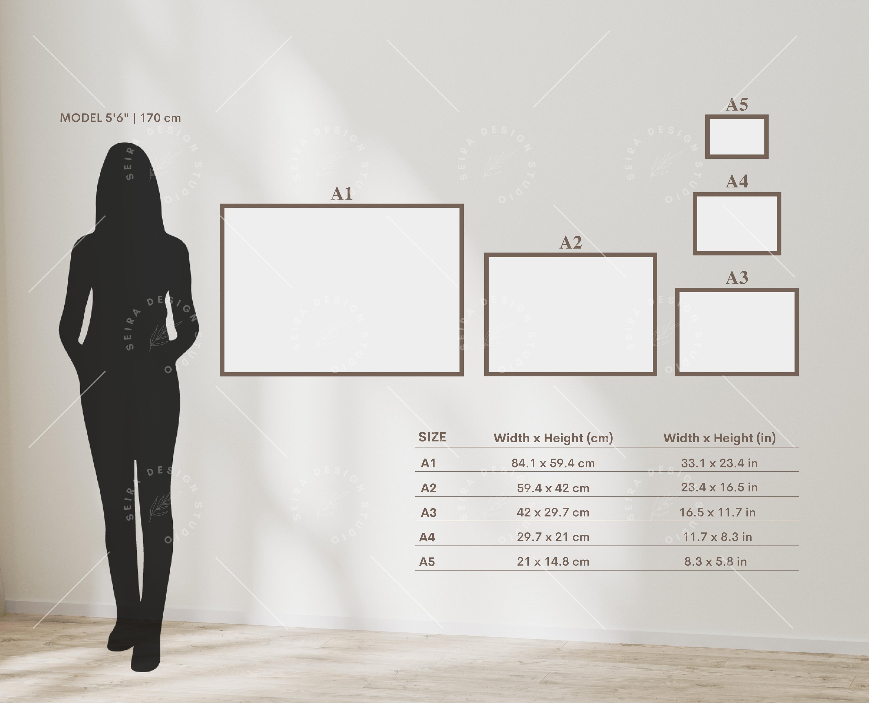 Wall Art Size Guide, Frame Size Guide, Print Size Guide
