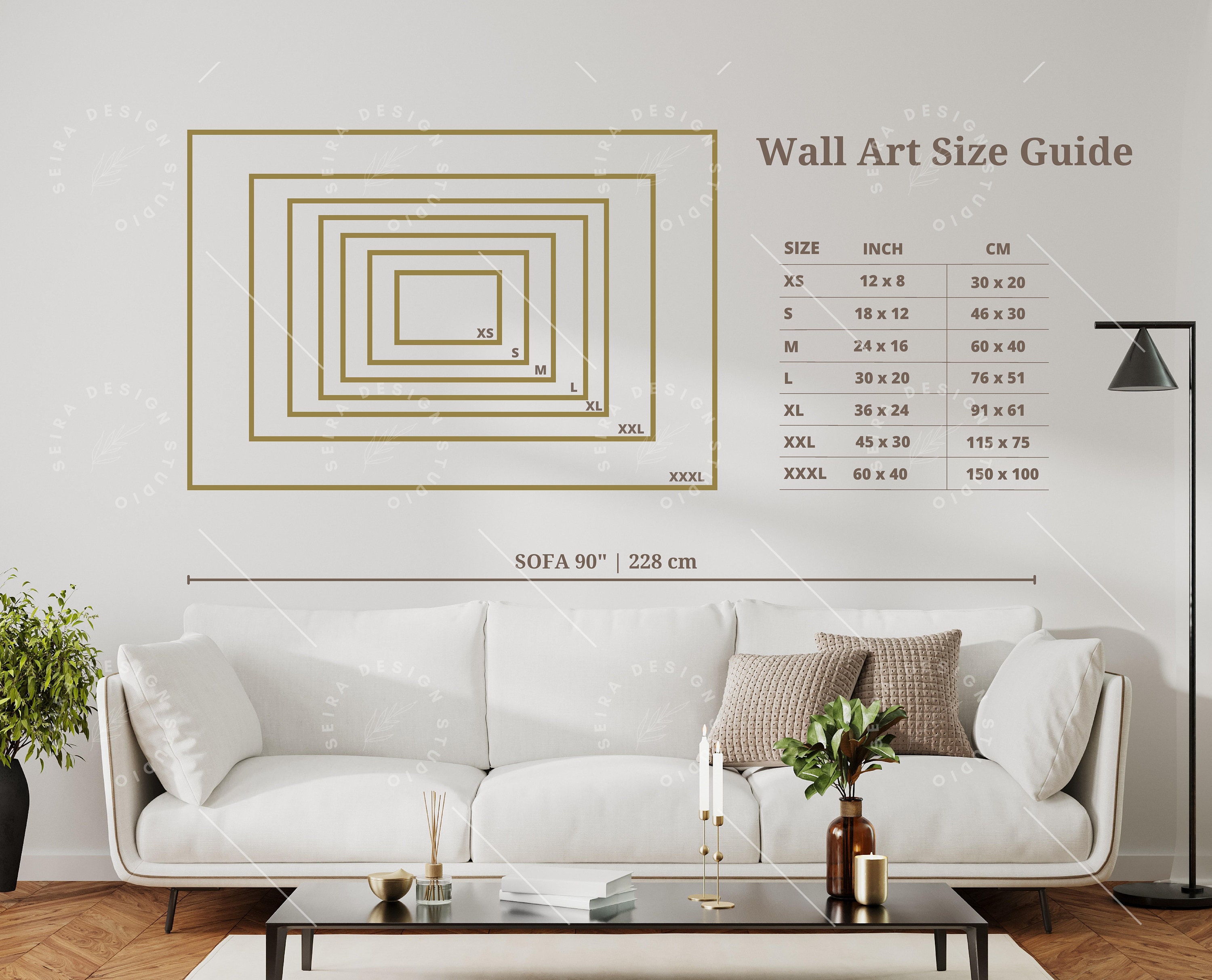 Big Sizes_wall Art Size Guide, Frame Size Guide, Print Size