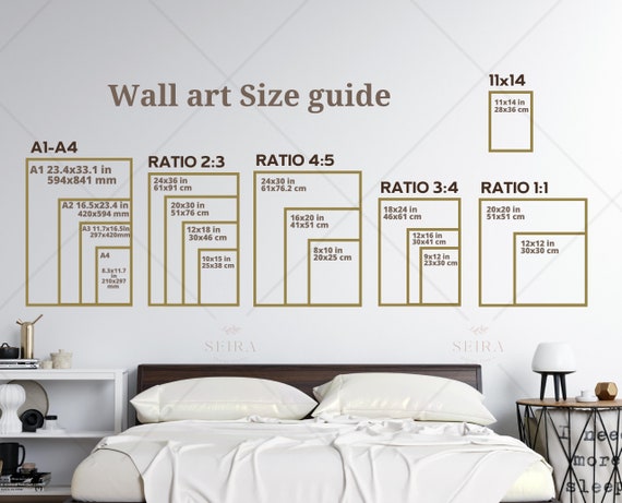 Wall Art Size Guide Standard Frame Sizes Guide Frame Size | Etsy Canada