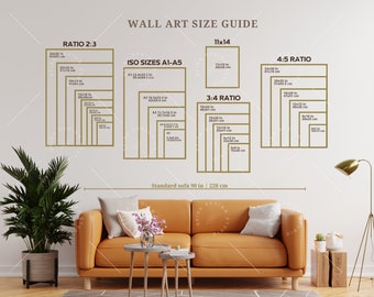 Wall Art Size Guide, Frame Size Guide, Print Size Guide, Comparison Chart, Poster Size Chart, Wall Display Guide, Frame Aspect Ratio