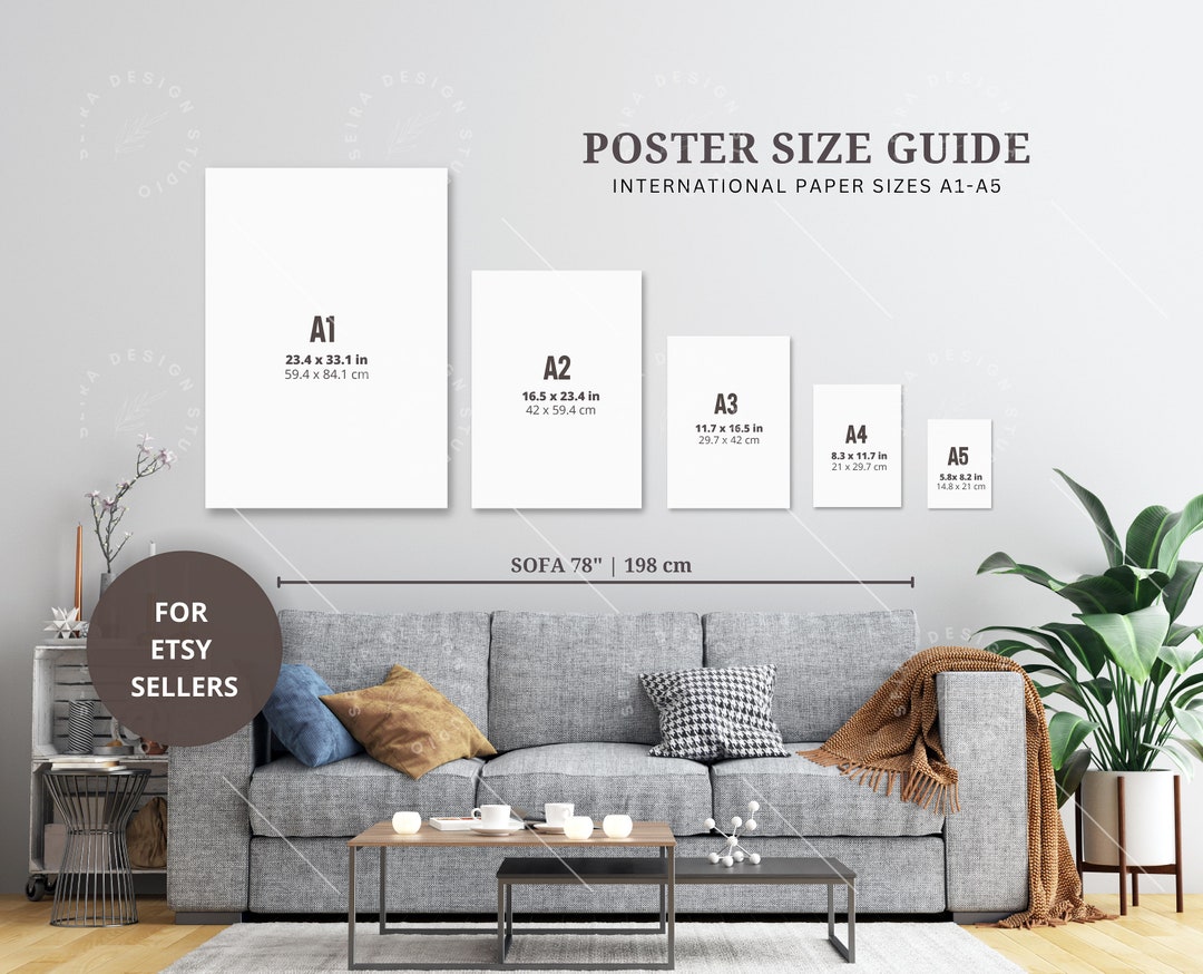 Wall Art Size Guide, Frame Size Guide, Poster Size Guide, Print Size