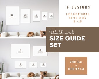 Wall Art Size Guide, Standard Frame Size Guide, Poster Sizes Guide, Frame Size Guide, Wall Art Size Mockup, Print Size Guide, Canvas Mockup