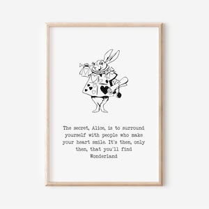 Alice In Wonderland Print, The Secret Alice, Lewis Carroll Wall Art , Book Quotes Print , Adventure Quote Prints, Alice in Wonderland Quotes