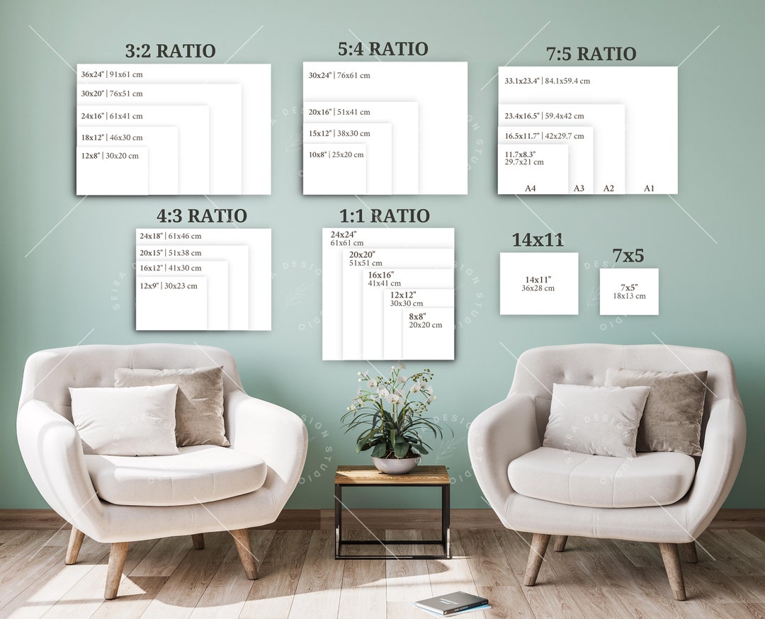 Wall Art Size Guide, Frame Size Guide, Print Size Guide