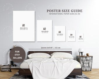 Wall Art Size Guide, Frame Size Guide, Poster Size Guide, Print Size Guide, Art Size Comparison, Portrait Art Size Guide, Wall Art Ratio