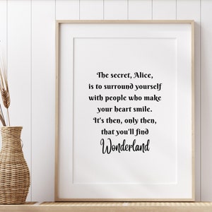 Alice In Wonderland Print, The Secret Alice, Lewis Carroll Quotes, Book Quotes Print , Alice in Wonderland Decor, Alice in Wonderland Quotes