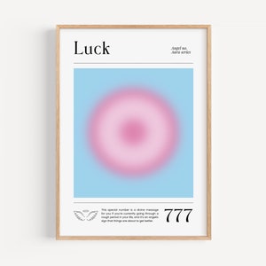 Angel numbers poster, 777 print, Gradient wall art, Spiritual print, Gradient home decor, Positive affirmation print, Digital download