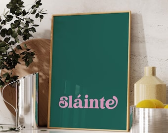 Slainte, Slainte Zeichen, Slainte Druck, irische Sprüche, Bar Dekor, Irish Cheers, Irische Wandkunst, Scotland Slang, Irish Prints, Drucke Download