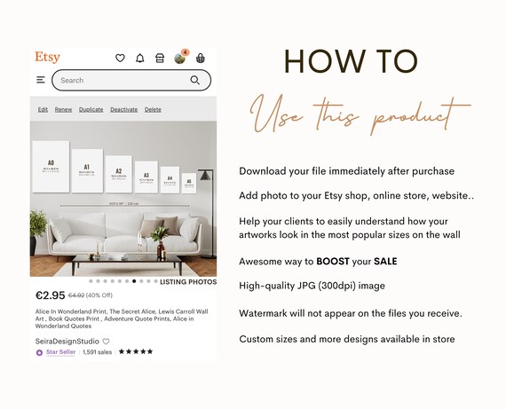 壁掛けアートのサイズガイド、フレームのサイズガイド、プリントの