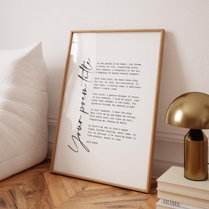 Custom Poem Print, Printable Poetry, Personalized Poem Poster, Custom Text Song Quote, Housewarming Gift, Anniversary Gift, Printable Art