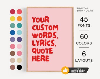 Downloadable Custom Quote Print, Custom Poster Print, Custom Quote Sign, Personalised Quote Print, Custom Print, Printable Wall Art