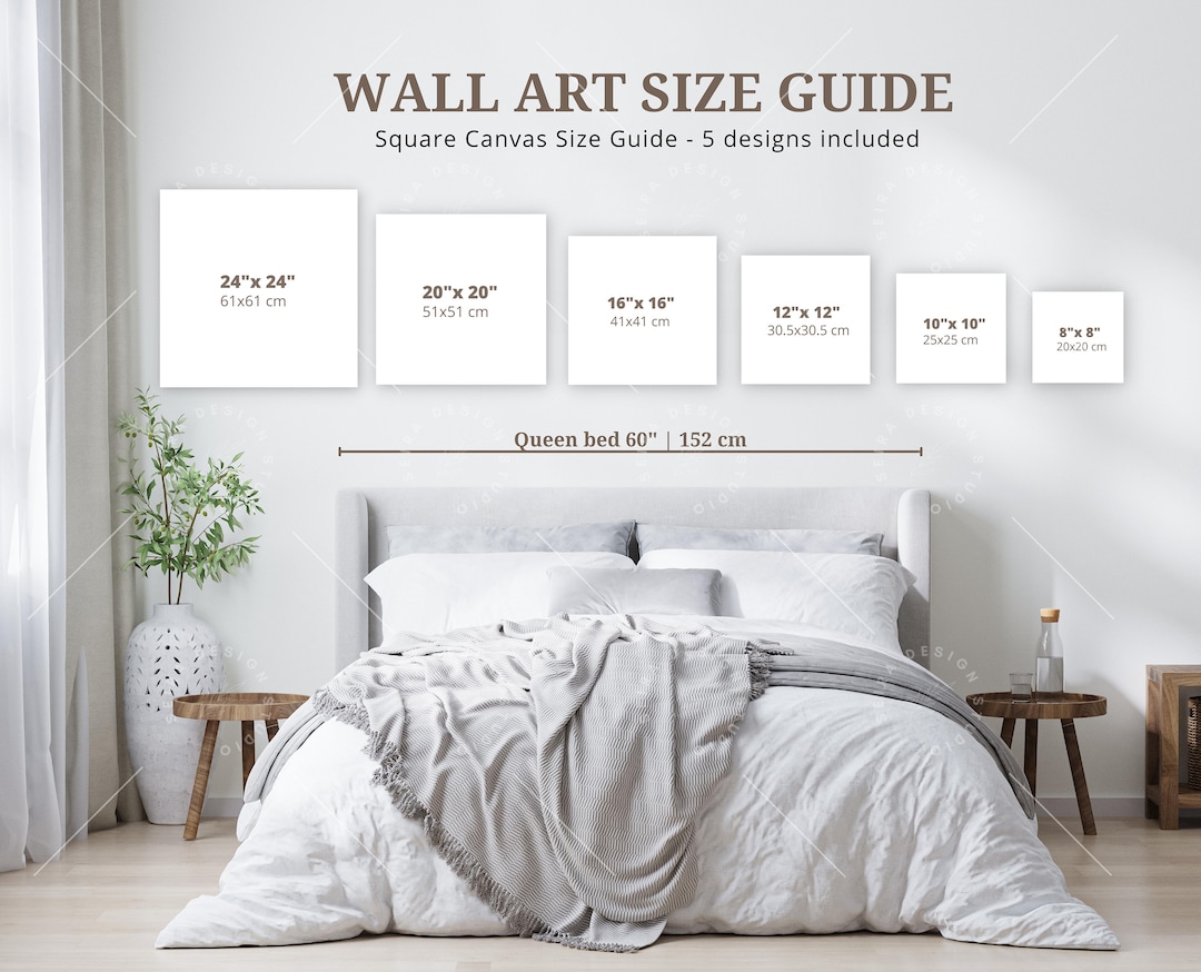 Wall Art Size Guide, Square Frame Sizes Guide, Canvas Size Guide