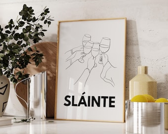 Slainte, Slainte Zeichen, Slainte Druck, irische Sprüche, Bar Dekor, Irish Cheers, Irische Wandkunst, Scotland Slang, Irish Prints, Drucke Download
