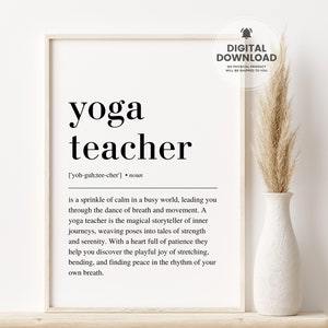 Yoga Teacher Gift, Yoga Instructor Gifts, Yoga Print, Meditation Poster, Yoga Studio Decor,  Printable Wall Art, Digital Download, Yoga Art
