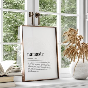 Namaste Definiton Print, Namaste Sign, Namaste Print, Yoga Poster, Meditation Print, Yoga Wall Decor, Printable Wall Art, Namaste Poster image 6