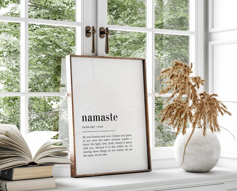 Namaste Definiton Print, Namaste Sign, Namaste Print, Yoga Poster, Meditation Print, Yoga Wall Decor, Printable Wall Art, Namaste Poster image 6