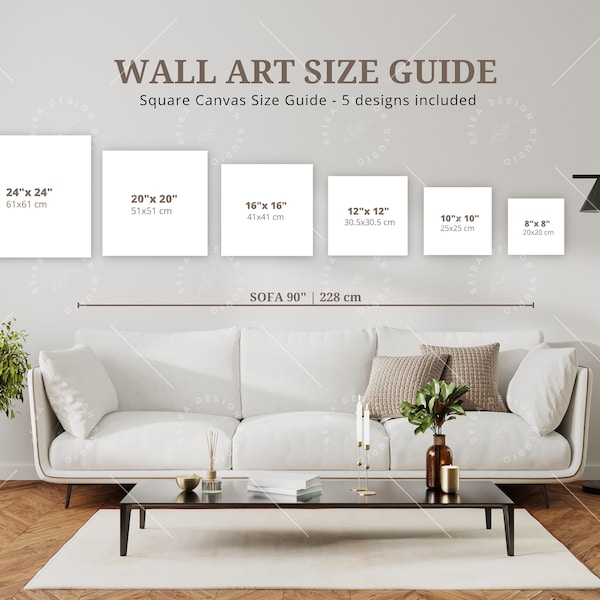 Wall Art Size Guide, Square Frame Sizes Guide, Canvas Size Guide, Poster Sizes Guide, 1:1 Aspect Ratio, Square Wall Art Size Guide