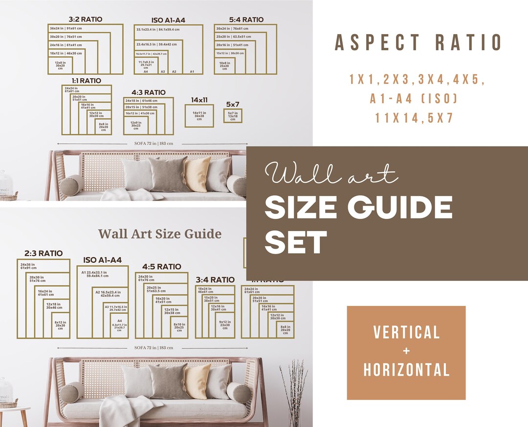 Wall Art Size Guide, Frame Size Guide, Poster Size Chart, Comparison ...