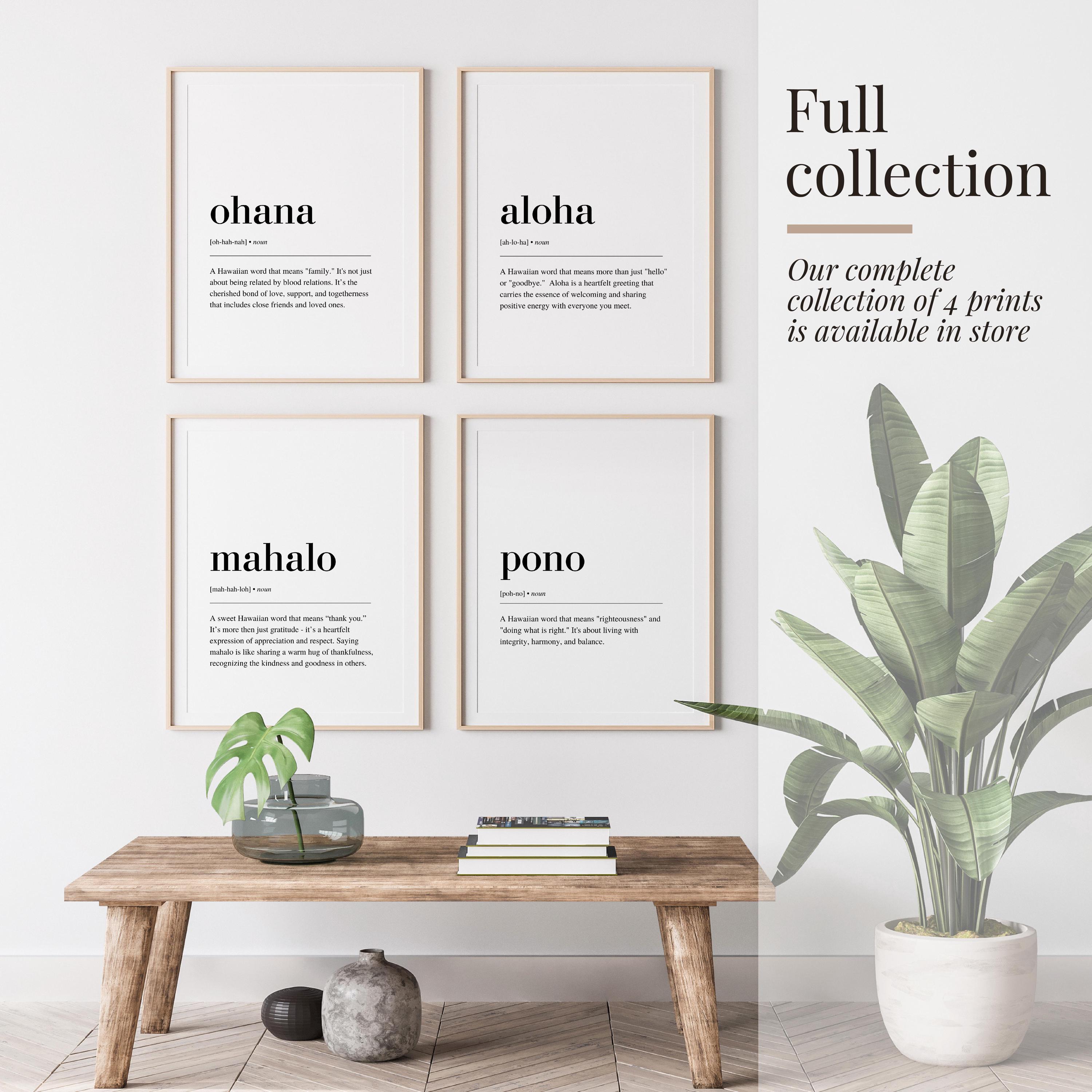 Ohana Definition Print, Hawaiian Wall Art, Hawaiian Gift, Hawaii