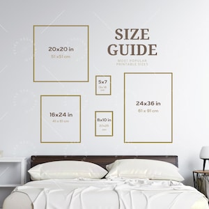 Guide des tailles pour décoration murale, lot de 2, guide des tailles de cadre standard, tableau des tailles de cadre pour la chambre à coucher, guide des tailles pour affiches, guide des tailles d'impression les plus courantes