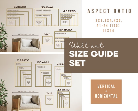Wall Art Size Guide, Frame Size Guide, Poster Size Chart