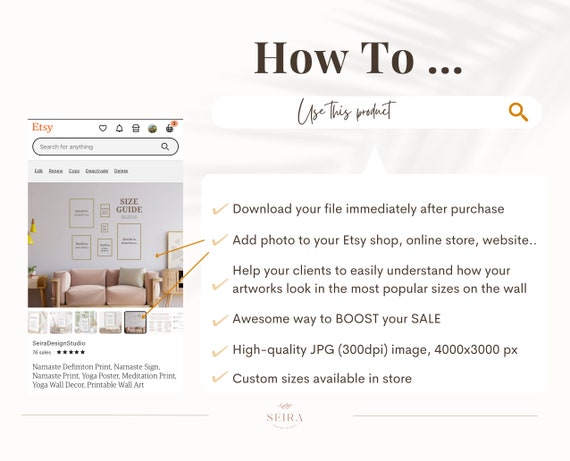 Wall Art Size Guide, Frame Size Guide, Print Size Guide, Comparison Chart, Poster Size Chart, Wall Display Guide, Boho Wall Art Size Guide