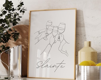 Slainte, Slainte Zeichen, Slainte Druck, irische Sprüche, Bar Dekor, Irish Cheers, Irische Wandkunst, Prost Druck, Irische Drucke, Download Druck