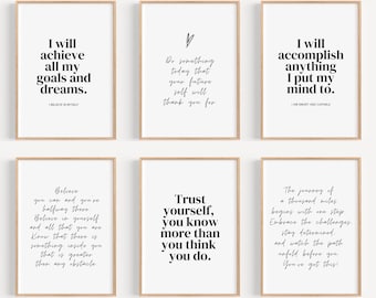Motivationsposter, Set mit 6 DRUCKEN, Bürodekor für Frauen, Motivationswandkunst, Inspirational Work-Zitate, modernes Home-Office-Prints