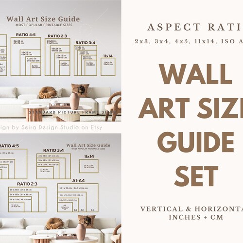 Wall Art Size Guide Vertical Frame Size Guide Print Size Etsy