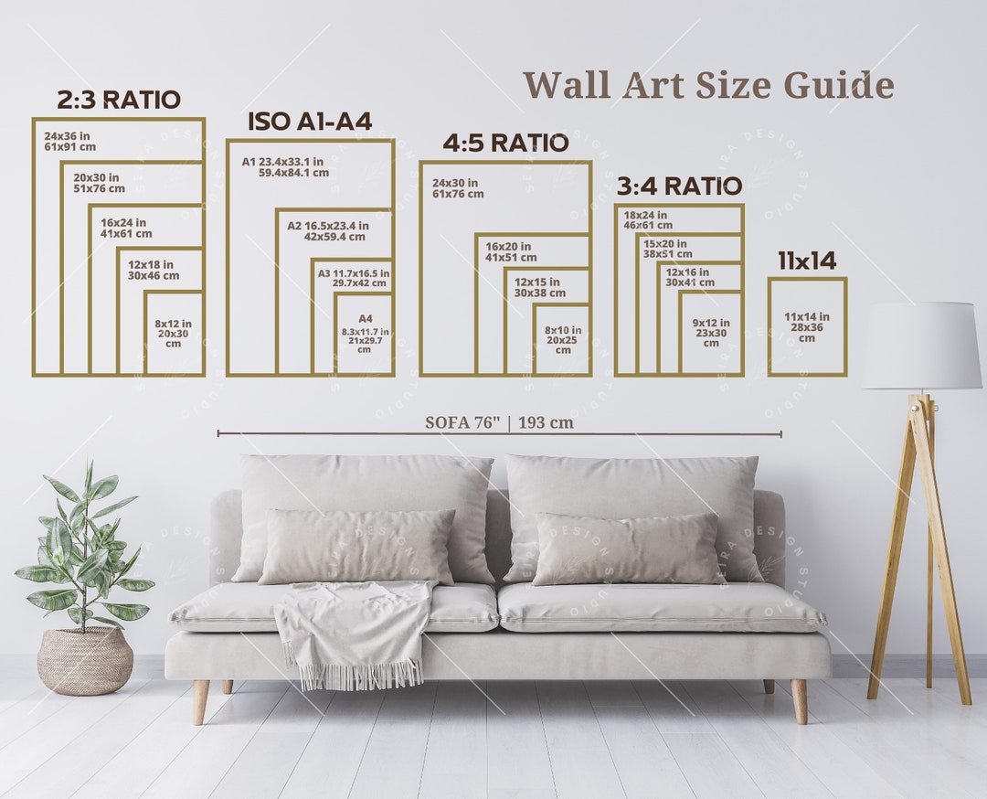 Wall Art Size Guide Frame Size Guide Print Size Guide - Etsy