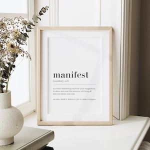 Manifest Definition Print, Manifest Poster, Manifest Print, Law of ...
