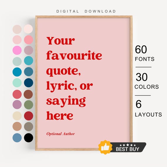 Downloadable Custom Quote Print, Custom Poster Print, Custom Quote Sign, Personalised Quote Print, Custom Print, Printable Wall Art