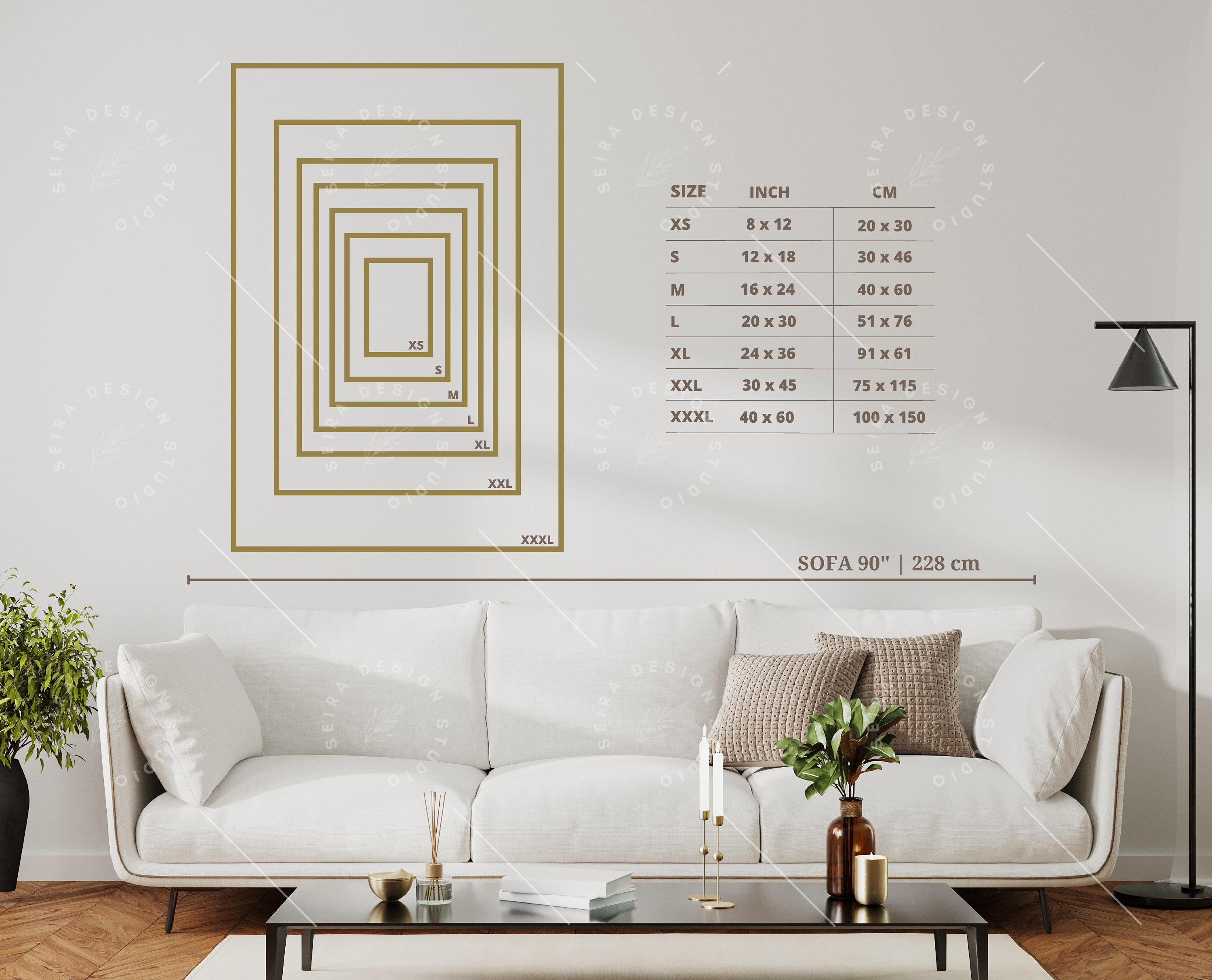 Big Sizes_wall Art Size Guide, Frame Size Guide, Print Size Guide