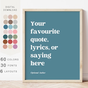Impressão de citação personalizada para download, impressão de pôster personalizado, placa de citação personalizada, impressão de citação personalizada, impressão personalizada, arte de parede para impressão