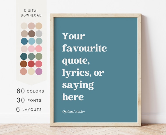 Downloadable Custom Quote Print, Custom Poster Print, Custom Quote Sign, Personalised Quote Print, Custom Print, Printable Wall Art