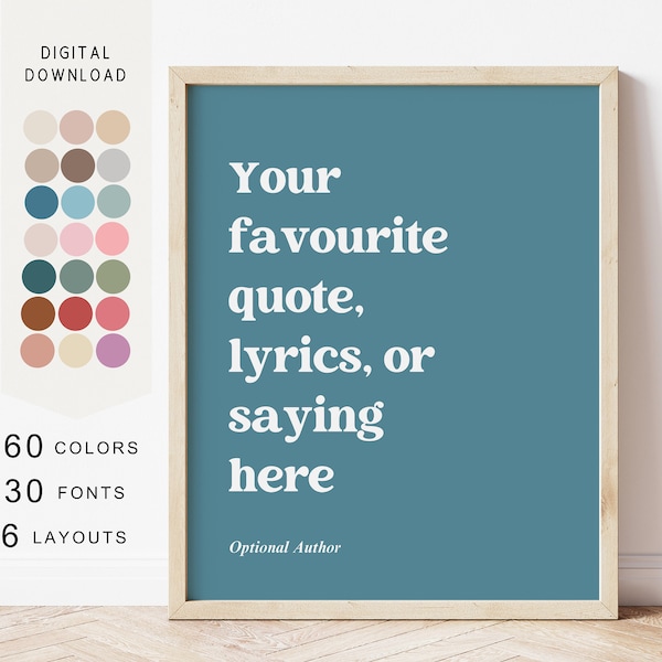 Custom Quote Poster Etsy