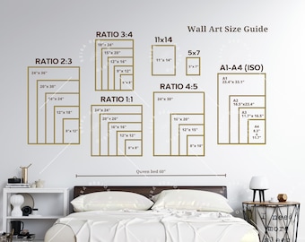 Wall Art Size Guide Set of 2 Standard Frame Sizes Guide - Etsy