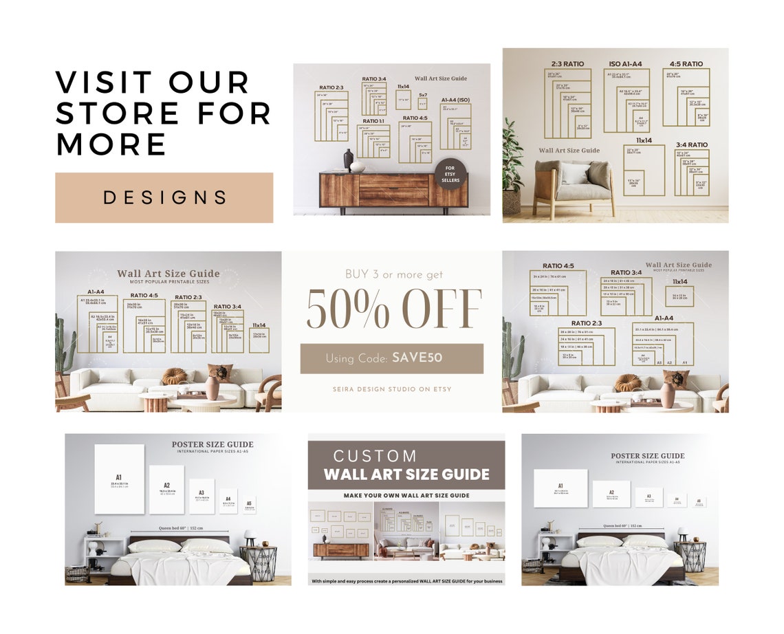 Wall Art Size Guide, Frame Size Guide, Print Size Guide, Comparison ...