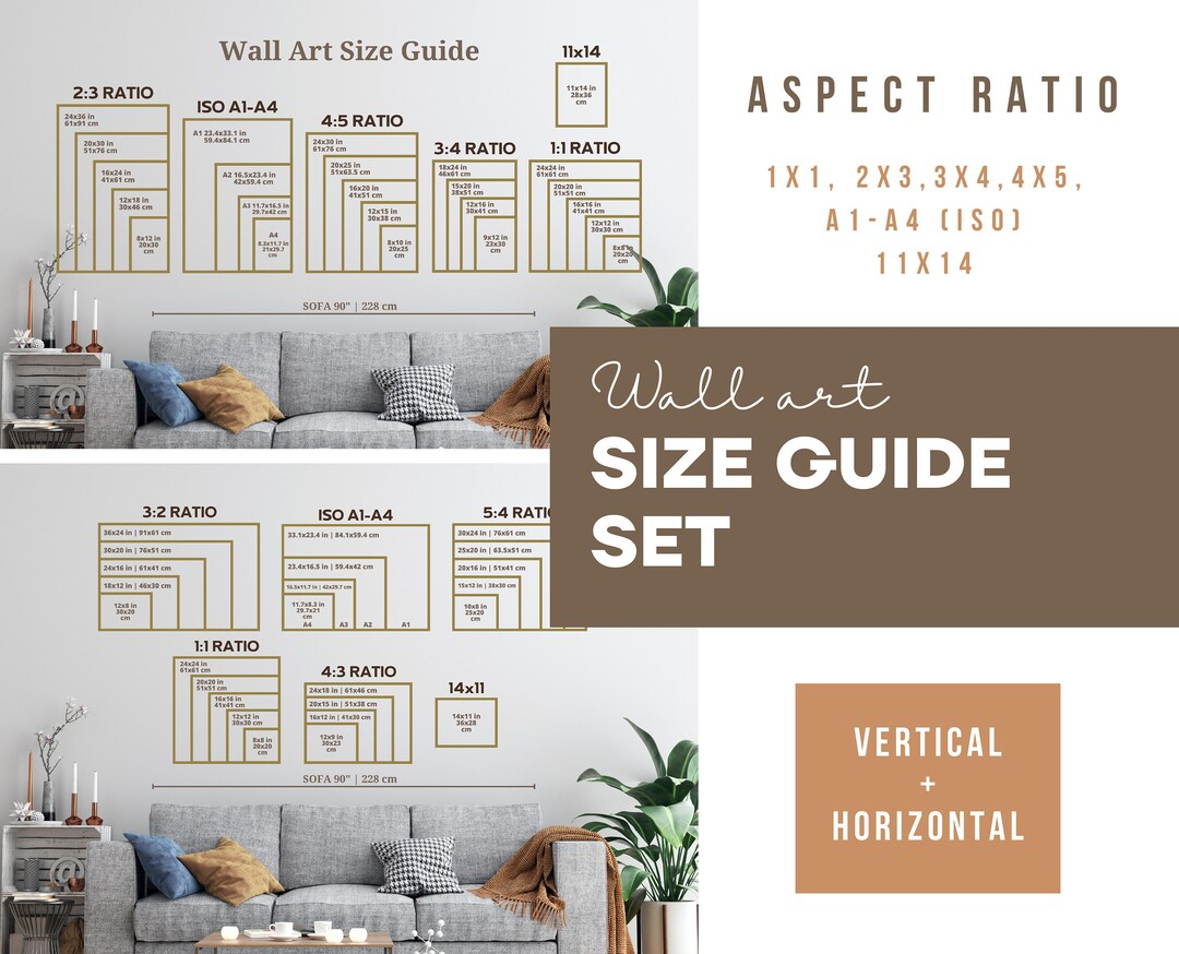 Wall Art Size Guide, Frame Size Guide, Poster Size Chart, Comparison ...
