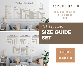 Wall Art Size Guide, Frame Size Guide, Poster Size Chart