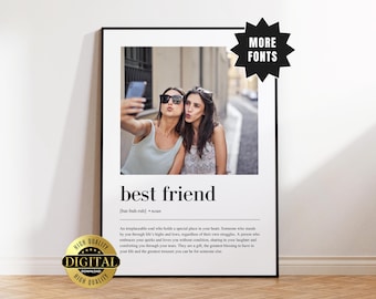 Personalised Best Friend Definition Print, Custom Poster, Best Friend Gift, Best Friend Print, Photo Print, Custom Print with Photo, Digital