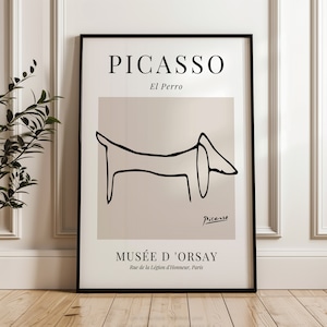 Picasso Print, The Dog, Picasso Minimalist Line Art, Exhibition Poster, Pablo Picasso Poster, Vintage Line Art Print, Picasso Wall Art
