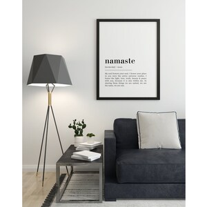 Namaste Definiton Print, Namaste Sign, Namaste Print, Yoga Poster, Meditation Print, Yoga Wall Decor, Printable Wall Art, Namaste Poster image 3