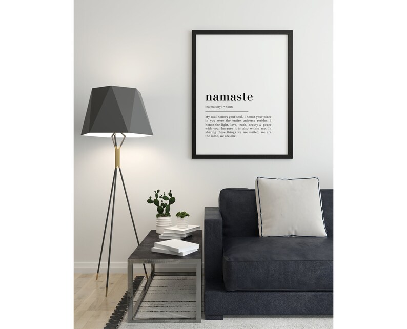 Namaste Definiton Print, Namaste Sign, Namaste Print, Yoga Poster, Meditation Print, Yoga Wall Decor, Printable Wall Art, Namaste Poster image 3
