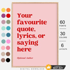 Downloadable Custom Quote Print, Custom Poster Print, Custom Quote Sign, Personalised Quote Print, Custom Print, Printable Wall Art