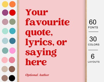 Downloadable Custom Quote Print, Custom Poster Print, Custom Quote Sign, Personalised Quote Print, Custom Print, Printable Wall Art